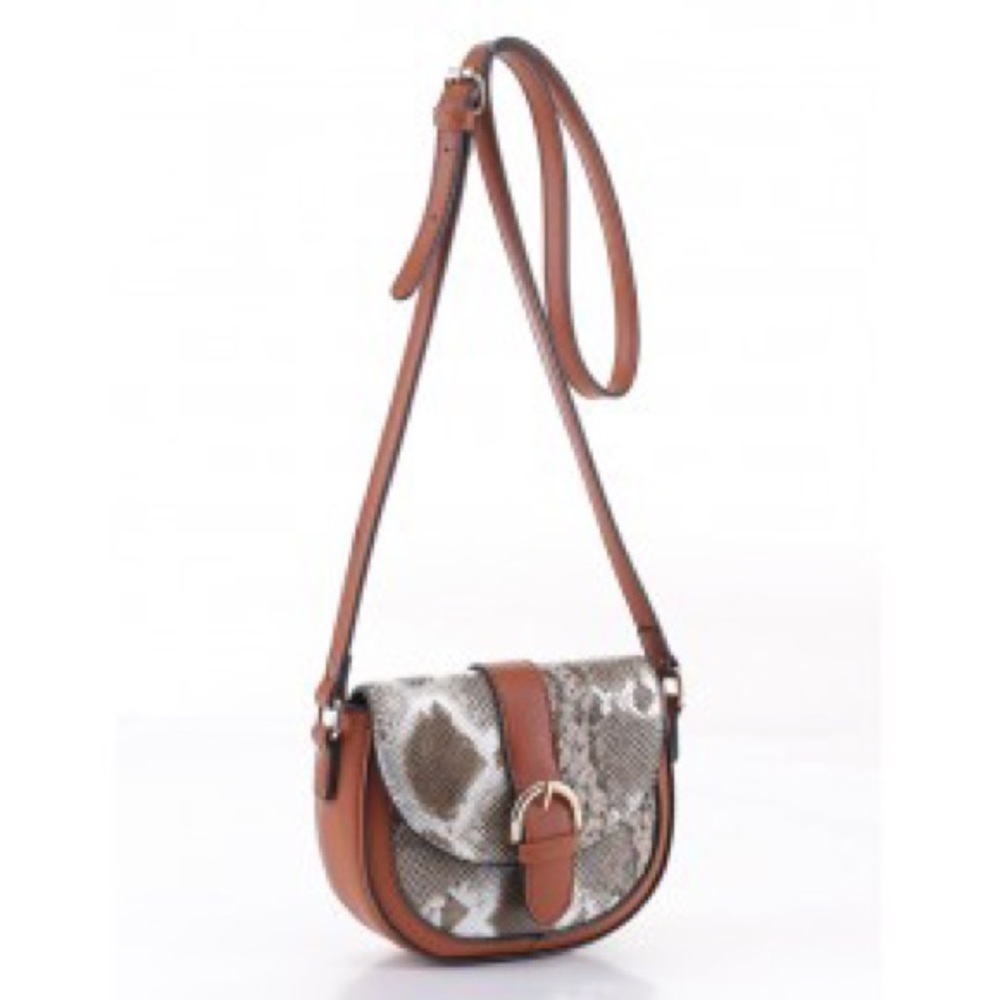 Snake Print Crossbody Brown